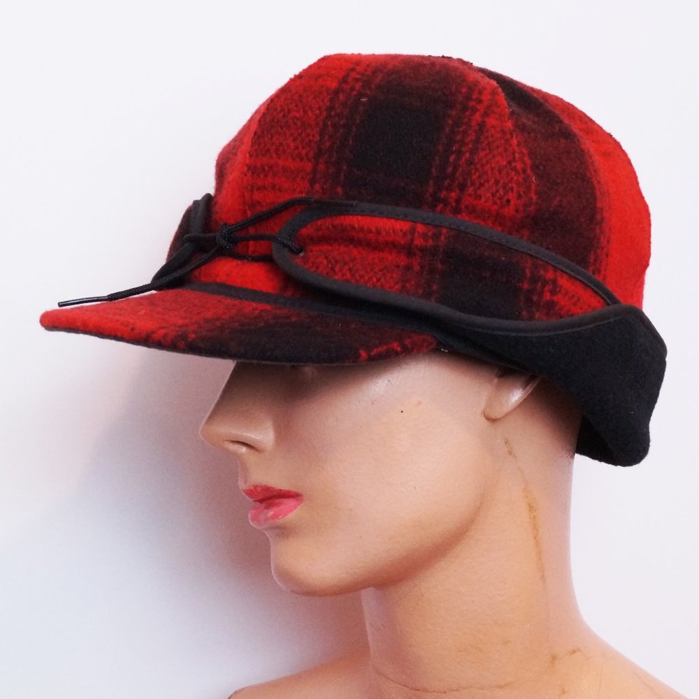 Stormy Kromer Red Plaid Hunting Cap Lumberjack